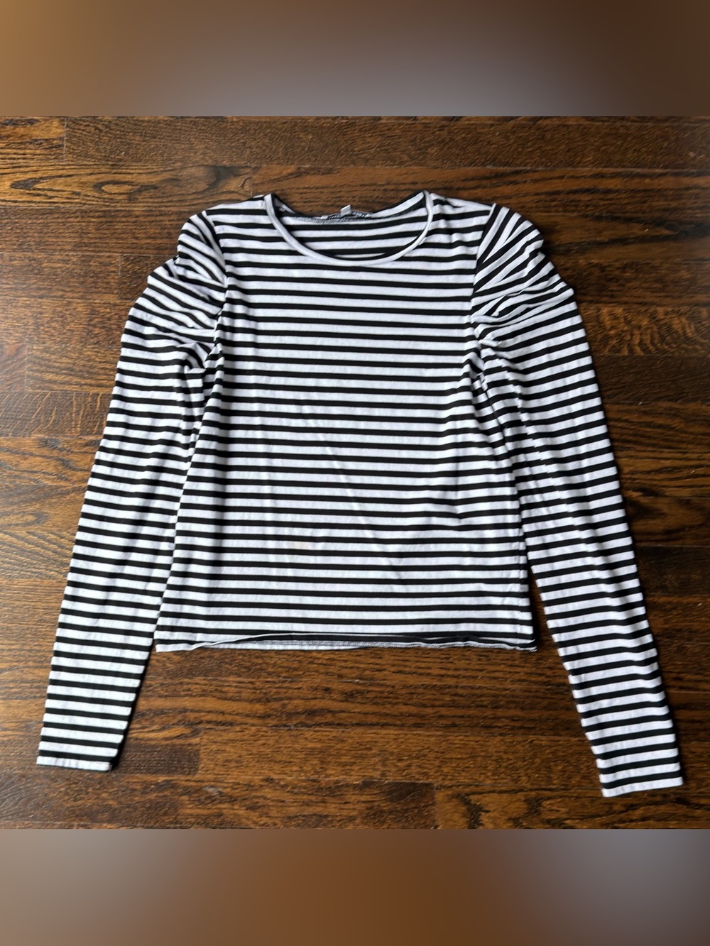 Rebecca Minkoff Black and White Striped Long-Sleeve Tee